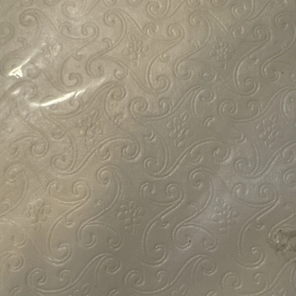 Vtg Home Trends White Embossed Table Pad Oblong 52 X 108